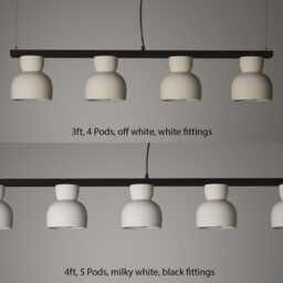 Linear Pendant Light, Dining Table Row Hanging Lamp, Modern Kitchen Fixture, Naaya Linea Cusp - thumbnail 3