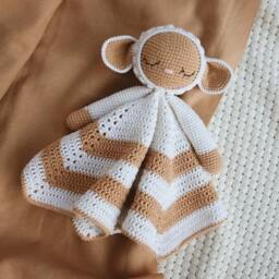 Personalized Lamb Lovey Blanket Soft Plush Baby Security Blanket - thumbnail 3