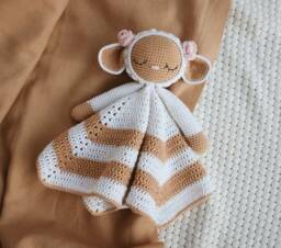Personalized Lamb Lovey Blanket Soft Plush Baby Security Blanket