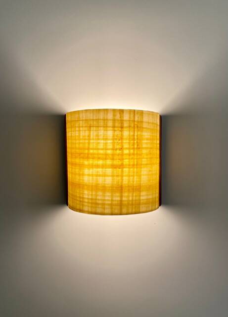 Japandi Wall Sconce Egyptian Papyrus Shade. Plug-In Option. Usa Duties Paid - image 1