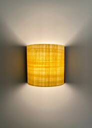 Japandi Wall Sconce Egyptian Papyrus Shade. Plug-In Option. Usa Duties Paid - thumbnail 1