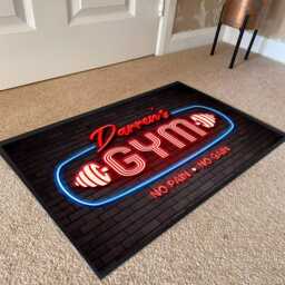 Personalised Home Gym Door Mat, 3 Sizes Non Slip Floor Mat, Gym Accessories - thumbnail 2