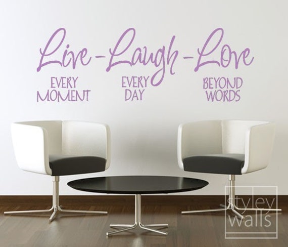 Live Laugh Love Vinyl Lettering Wall Decal, Lettering Home Decor, Quote Decal Sticker - image 1