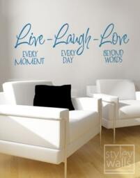Live Laugh Love Vinyl Lettering Wall Decal, Lettering Home Decor, Quote Decal Sticker - thumbnail 3