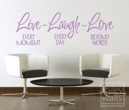 Live Laugh Love Vinyl Lettering Wall Decal, Lettering Home Decor, Quote Decal Sticker - thumbnail 1
