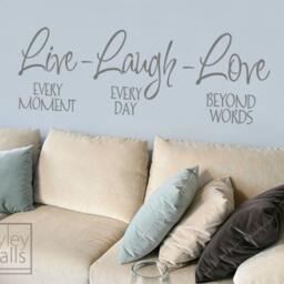 Live Laugh Love Vinyl Lettering Wall Decal, Lettering Home Decor, Quote Decal Sticker - thumbnail 2