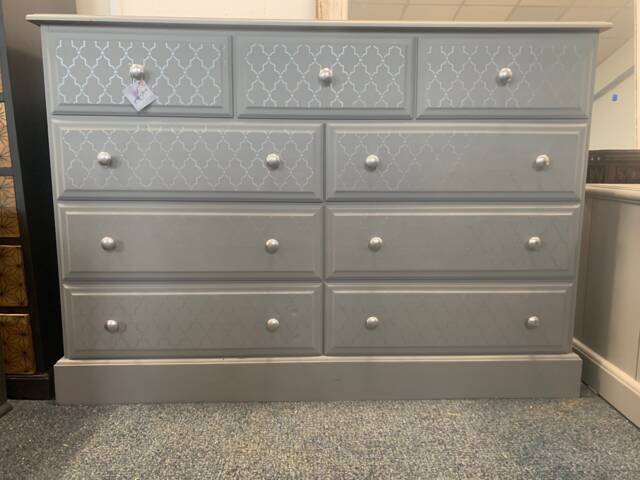 Large Chest Of Drawers Painted Bespoke Stencilled - image 1