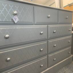 Large Chest Of Drawers Painted Bespoke Stencilled - thumbnail 2