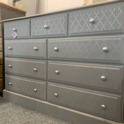 Large Chest Of Drawers Painted Bespoke Stencilled - thumbnail 3