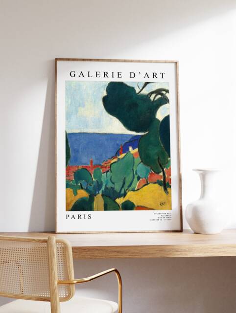 Andre Derain Exhibition Poster, Vue De Cassis, French Expressionist Print, Fauvist Wall Art, Scenery & Nature A1/A2/A2/A3 - image 1