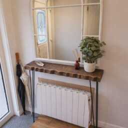 Firsby Live Edge Console Table With Hairpin Legs 19cm Depth - thumbnail 2