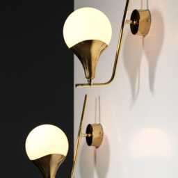 Mid Century Modern Brass Wall Sconce - Sarfatti Style Light Fixture - thumbnail 2
