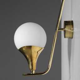 Mid Century Modern Brass Wall Sconce - Sarfatti Style Light Fixture - thumbnail 3