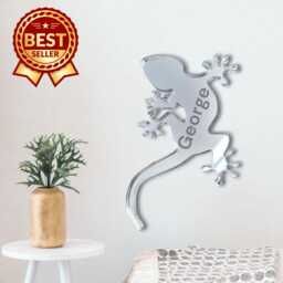 Personalized Gecko Acrylic Mirror Wall Art