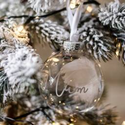 Personalised Feather Memorial/Remembrance Bauble - For Christmas Xmas Decoration Hanging Ornament - thumbnail 2