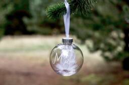 Personalised Feather Memorial/Remembrance Bauble - For Christmas Xmas Decoration Hanging Ornament - thumbnail 1