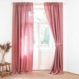 Linen Curtain Hold-Back Made Of Heavy Linen - 280 G/M2/Tie Back in Dusty Pink - thumbnail 2