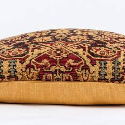 Lee Jofa Kilim Tapestry Pillow Cover, Red Gold Ikat Design - thumbnail 3