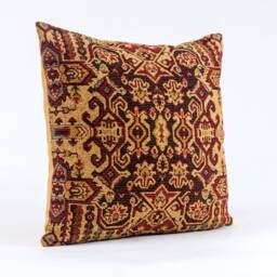 Lee Jofa Kilim Tapestry Pillow Cover, Red Gold Ikat Design - thumbnail 2