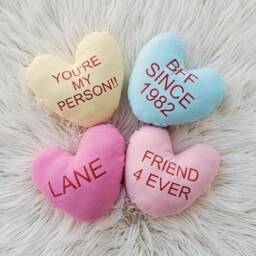 Custom Heart Shaped Pillow, Valentine Plush, Kids Gift For Him, Valentines Candy Personalized, Her - thumbnail 2