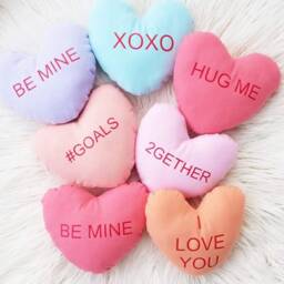 Custom Heart Shaped Pillow, Valentine Plush, Kids Gift For Him, Valentines Candy Personalized, Her - thumbnail 3