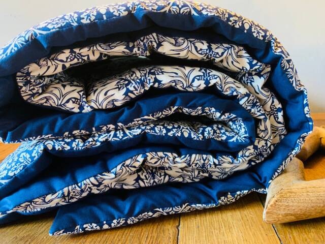 William Morris Blue Brer Rabbit Throw/ Lap Blanket/ Christmas Gift Of Warmth - image 1