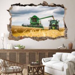 Wheat Fields Tractor & Harvester Wall Sticker Decal Mural Poster Decor 234 - thumbnail 3