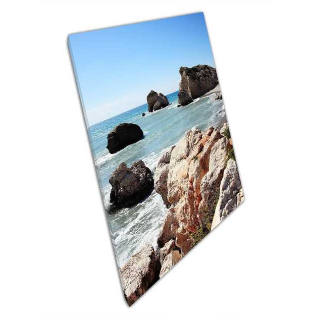 Aphrodite's Rock Canvas Print Greek Goddess Seascape Art For Home & Office Decor - image 1