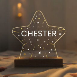Personalised Led Star Lamp, Kids Night Light Gift, Baby Light, Birthday Gifts For Kids, Bedroom Nursery Table