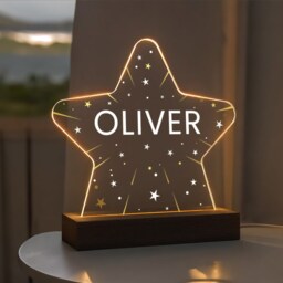 Personalised Led Star Lamp, Kids Night Light Gift, Baby Light, Birthday Gifts For Kids, Bedroom Nursery Table - thumbnail 2