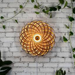 Designer Wall Lamp Made Of Satin Walnut Wood. Handmade Wooden From Cologne Studio