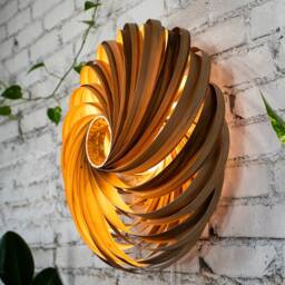 Designer Wall Lamp Made Of Satin Walnut Wood. Handmade Wooden From Cologne Studio - thumbnail 3