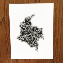 Colombia Map Art Print - Of Original Hand Drawn Map Including Landmarks, Culture, Symbols, & Cities - thumbnail 2