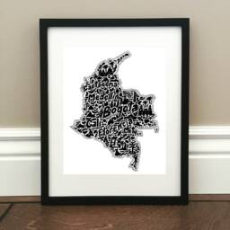 Colombia Map Art Print - Of Original Hand Drawn Map Including Landmarks, Culture, Symbols, & Cities - thumbnail 1