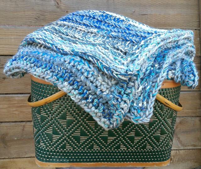Crochet Baby Blanket in Light Blues - image 1