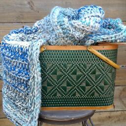 Crochet Baby Blanket in Light Blues - thumbnail 3