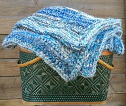 Crochet Baby Blanket in Light Blues - thumbnail 1