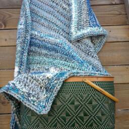 Crochet Baby Blanket in Light Blues - thumbnail 2