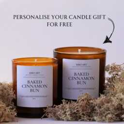 Apple & Cinnamon Soy Candle 20Cl/30Cl Amber Refillable Glass Jars Autumn Gift For Her Christmas Personalised Gifts - thumbnail 2