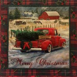 One Of A Kind Pick Up Truck Merry Christmas Machine Appliqued Wall Hanging - 23 - thumbnail 3