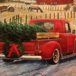 One Of A Kind Pick Up Truck Merry Christmas Machine Appliqued Wall Hanging - 23 - thumbnail 2