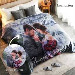 Custom Couple Anniversary Blanket, Throw Valentine Funny Gift, Wedding Married Gift - thumbnail 3