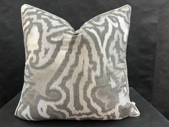 Sahco Mida Designer Silver Grey Woven Silk Contemporary Sofa Cushion Pillow Cover - image 1