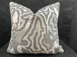 Sahco Mida Designer Silver Grey Woven Silk Contemporary Sofa Cushion Pillow Cover - thumbnail 1