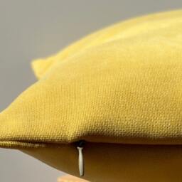 Yellow Chenille Pillow Cover, Modern Sofa Throw, Mustard Decor - 18x18 20x20 - thumbnail 3