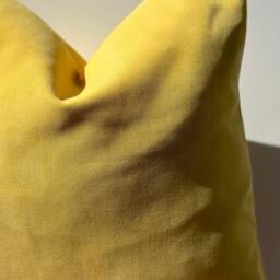 Yellow Chenille Pillow Cover, Modern Sofa Throw, Mustard Decor - 18x18 20x20 - thumbnail 2