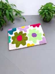 Soft Carpet. Bed Rug For Children's Room. Playroom Decoration. Flower Pattern. Pastel Colors Rug. Mother's Day Gift. Small - thumbnail 1