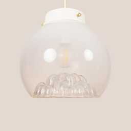 Alenka Vintage Pendant Light Mcm Hanging Handcrafted Glass Lamp Retro Ceiling Fixture Yugoslavia Gold Brass - thumbnail 3