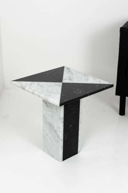 Coffee Table Marble White/Black - image 1