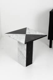 Coffee Table Marble White/Black - thumbnail 1